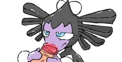 beige_skin blue_eyes color fellatio gothitelle human humanoid insertion interspecies male oral penis pokemon pokephilia purple_skin suraguma