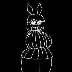 big_breasts black_and_white breasts clothed clothing deviantart hair rabbit rabbit_ears sm0ldrawz sweater tagme thick_thighs vib-ribbon vibri