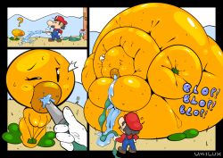 3koma belly_expansion belly_inflation comic full_body_inflation hose hose_bulge hose_inflation inflation mario mario_(series) plant sunken_head sunken_limbs super_mario_bros._wonder talking_flower_(super_mario_bros._wonder) tube_feeding umilux water_inflation