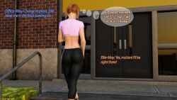 3dzen back_view horny_female leggings pigtails slut slutty_outfit