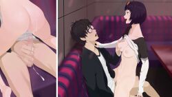 after_sex akira_kurusu breasts censored cottage cum mosaic_censoring ohya_ichiko persona persona_5 persona_5_royal pubic_hair ren_amamiya sex tagme