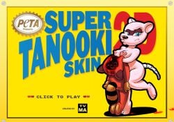 anthro blood blue_eyes bones breasts female mario_(series) nipples peta pout super_mario_bros._3 super_tanooki_skin_2d tanooki tvma