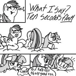 female female_only feral friendship_is_magic fur hasbro monochrome multiple_females my_little_pony no-ink nude outdoors pegasus pony pussy pussy_juice rainbow_dash_(mlp) rainbow_hair side_view twilight_sparkle_(mlp) yuri