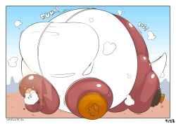 balloon_inflation belly_expansion belly_inflation blimp comic inflation kiss_inflation snack_(umilux) sunken_head sunken_limbs umilux