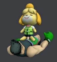 1boy 3d animal_crossing boxers canine cowgirl_position crossover dog female furry furry_female human interspecies isabelle_(animal_crossing) little_mac male muscular muscular_male nintendo penetration penis punch_out pussy riding_penis sex super_smash_bros. zoophilia