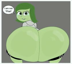 big_ass big_breasts big_butt disgust_(inside_out) green_body green_eyes green_hair green_skin inside_out inside_out_2 shaking_ass shaking_butt tagme theslashfive twerking