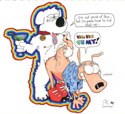 brian_griffin canine crossover dog domestic_dog family_guy gay interspecies male_only mammal marsupial nickelodeon rocko rocko's_modern_life tan_body tan_fur wallaby white_body white_fur yaoi