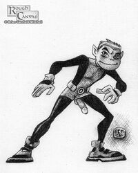 beast_boy boner dc_comics erection male_only monochrome rough_canvas teen_titans