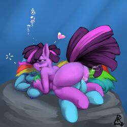 2girls ass breasts bubbles byondrage cum drowned drowning female friendship_is_magic hasbro my_little_pony rainbow_dash_(mlp) tagme twilight_sparkle_(mlp) underwater