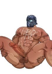 1boy abs anus arm_tattoo ass balls bara beefy big_balls big_muscles big_nipples big_pecs big_penis chest_hair clayton_carmine cum cum_drip cum_on_body cum_on_chest daddy dilf ejaculation erection gears_of_war hairy hairy_ass hairy_male hanamuransfw helmet helmet_only huge_cock human hunk leg_hair male male_only manly masked_male muscular muscular_human muscular_male navel nipples nude pecs penis pubic_hair solo tattoo tough_guy