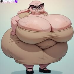 2020s 2024 4k ai_generated anthro ass bbw breasts bunny cartoon_network cellulite elderly_female fat fat_woman female gilf glasses granny granny_jojo highres hips hyper_breasts joanna_watterson massive_breasts massive_thighs matronai_(artist) old older_female patreon pinup rabbit sagging_breasts shortstack solo ssbbw stable_diffusion the_amazing_world_of_gumball thick_thighs thighs veiny_breasts wide_hips wrinkles