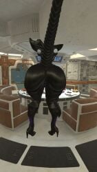 alien_(franchise) alien_girl ass_focus black_body shiny_skin thicc thicc_thighs vrchat vrchat_avatar xenomorph xenomorph_queen xenomorph_tail