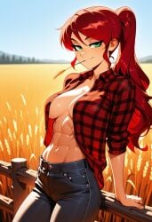 1girls ai_generated pyrrha_nikos rwby shiny_hair shiny_skin solo solo_female tagme