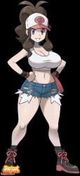 1girls black_background hilda_(pokemon) pokemon_bw projectwetroid tagme