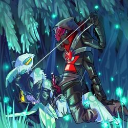 1:1 4_arms anal anthro arachnid arms_tied arthropod arthropod_webbing bodily_fluids bound brawlhalla bubonicflamingo cowgirl_position death's-head_hawkmoth duo ferrymoth_reno_(brawlhalla) forest from_front_position genital_fluids hawk_moth hi_res insect leash leash_pull lepidopteran male male/male masturbation moth multi_arm multi_limb on_bottom on_top plant precum reno_(brawlhalla) sex size_difference spider sweat tree widowmaker_reno_(brawlhalla)