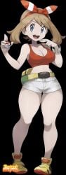 1girls black_background may_(pokemon) may_(pokemon_oras) official_style pokemon pokemon_oras projectwetroid tagme
