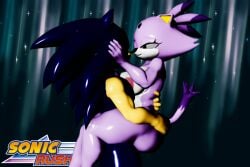 3:2 3d_(artwork) anthro big_breasts blaze_the_cat blue_body breasts carrying_another carrying_partner carrying_position digital_media_(artwork) domestic_cat duo eulipotyphlan felid feline felis female hedgehog hi_res male male/female mammal mmdinngdonng purple_body sega smile smiling_at_another smiling_at_partner sonaze sonic_the_hedgehog sonic_the_hedgehog_(series)