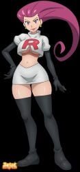 1girls black_background jessie_(pokemon) official_style pokemon pokemon_anime projectwetroid tagme