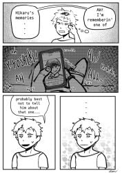 black_and_white black_hair comic gay hikaru_ga_shinda_natsu hikaru_indou jerkingoff the_summer_hikaru_died white_hair yaoi yoshiki_tsujinaka
