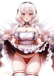 azur_lane huge_breasts looking_at_viewer revenantart showing_off showing_panties sirius_(azur_lane) stacked tagme white_hair