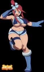 1girls black_background official_style pokemon pokemon_bw projectwetroid skyla_(pokemon) tagme