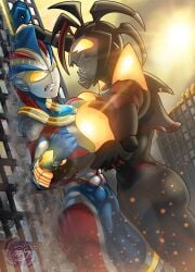 2girls breasts female janus_jammy ultraman_(franchise)