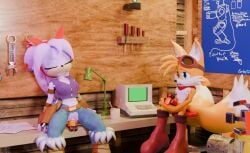 1boy 1girls 2026 3d 3d_(artwork) blue_eyes clothing cock computer_monitor female furry furry_only long_hair miles_prower penetration perci_the_bandicoot portal sex sex_toy simple_background sonic_(series) sonic_boom sonic_the_hedgehog_(series) tails_the_fox vaginal vaginal_penetration