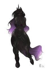 animal_humanoid anthro big_breasts black_body breasts dark_body equid equid_humanoid equine fan_character female hi_res horn horse humanoid mammal mammal_humanoid natt333 solo thick_thighs unicorn unicorn_horn unicorn_humanoid void_blade(dasty)