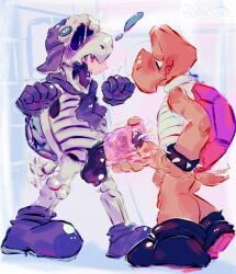 alley animated_skeleton anthro aviator_cap black_penis blush bodily_fluids bone boots bracelet clothing cum cumshot dry_bones duo ejaculation exclamation_point fisherkitu footwear frottage genital_fluids genitals gloves handjob_frottage handwear hi_res humanoid_genitalia humanoid_penis ice_flower jewelry koopa koopa_troopa licking licking_lips licking_own_lips male male/male mario_bros masturbation nintendo penetrable_sex_toy penile penis penises_touching reptile scalie scarf sex sex_toy sharing_sex_toy shell shocked shoes skeleton spiked_bracelet spikes tail tail_motion tailwag tongue tongue_out tortoise turtle undead