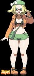 1girls bianca_(pokemon) black_background official_style pokemon pokemon_bw2 projectwetroid tagme