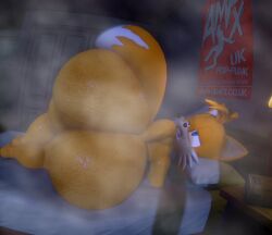 3d_(artwork) anthro big_butt bodily_fluids bottom_heavy butt butt_focus canid canine clenched_teeth digging_into_butt digital_media_(artwork) femboy fox freckled_face freckles heat_(temperature) hi_res huge_butt hyper hyper_butt kirby_animatez male mammal miles_prower musk musky_butt nude_male pear-shaped_figure red_fox sega sonic_the_hedgehog_(series) sweat sweatdrop sweaty_butt teeth thick_thighs true_fox uneven_eyelids wide_hips