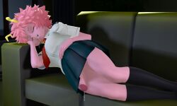 1futa 3d accidental_exposure ashido_mina exhibitionism flaccid flaccid_penis highres laying_on_couch leaking_precum mina_ashido mostly_clothed my_hero_academia no_panties penis sfm skeebadabop sleeping solo solo_focus solo_futa source_filmmaker unaware_exhibitionist upskirt