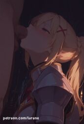 1girl ai_art ai_generated artist:lurena darkness_(konosuba) deepthroat fellatio female kono_subarashii_sekai_ni_shukufuku_wo! konosuba lurena patreon_url
