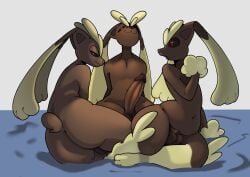 3boys ass balls fakesword lopunny male nude penis pokemon pokemon_(species) tagme