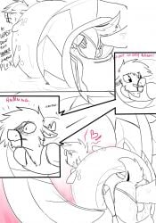 anthro comic deer dialogue dragon english_text genitals herm herm_penetrated hi_res intersex intersex/male intersex_penetrated male maleherm maleherm_(lore) maleherm_penetrated mammal mythological_creature mythological_scalie mythology penetration penis red_(topazknight) scalie size_difference solo text topazknight vaginal vaginal_penetration