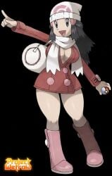 1girls black_background dawn_(pokemon) official_style pokemon pokemon_dppt projectwetroid tagme