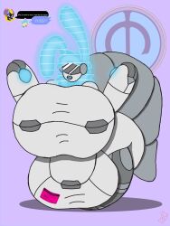 3:4 balls big_balls big_breasts big_bulge big_butt big_tail breasts bulge busty_boy_(lore) butt gangtie genitals gynomorph hi_res holographic_ears holographic_fur huge_balls huge_breasts huge_bulge huge_butt huge_tail humanoid hyper hyper_balls hyper_breasts hyper_bulge hyper_butt hyper_genitalia hyper_tail intersex lagomorph leporid mammal paws rabbit robot_anthro sadtherobot solo speech_bubble tail unusual_legs visor_eyes
