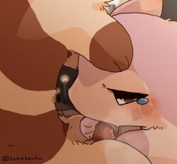 2021 ambiguous_gender artist_name blush blush_lines bodily_fluids brown_body brown_fur digital_media_(artwork) duo ears_up erection fellatio feral fur furret generation_2_pokemon genitals hi_res holding_head holding_penis ke_mo_suke kemono lamp male male/ambiguous mostly_offscreen_character mostly_offscreen_male musk narrowed_eyes nintendo oral pawpads paws penile penis pink_body pink_fur pokemon pokemon_(species) saliva saliva_on_penis sex shaded shiny_pokemon simple_shading spread_legs spreading tan_body tan_fur tapering_penis tears text tongue tuft