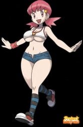 1girls black_background official_style pokemon pokemon_hgss projectwetroid tagme whitney_(pokemon)