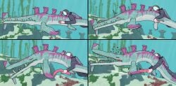 aquatic bestiality blush bodily_fluids comic cum cumshot detailed_background duo ejaculation erection eyes_closed feral fin fish genital_fluids genitals heart_symbol hi_res human leaking_precum male male/male mammal mask masturbation motion_lines open_mouth orgasm orgasm_face penile penile_masturbation penis plant precum reverie_(artist) sex sexual_assault shaking shivering stalker_(subnautica) story story_in_description subnautica surprise_sex tail teeth underwater underwater_masturbation underwater_sex unknown_worlds_entertainment water wetsuit