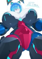 1girls artist_name artist_request ass_visible_through_thighs blush blushing breasts clanker commission embarrassed embarrassed_female female female_focus female_only huge_breasts jet_(jetngs) jetngs looking_at_viewer original original_character robot robot_girl skeb_commission spreading sweatdrop sweating thick thick_ass thick_thighs thighhighs thighs white_background wide_hips wide_thighs