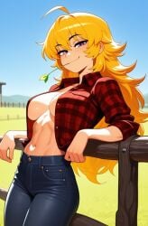 1girls ai_generated rwby shiny_hair shiny_skin solo solo_female tagme yang_xiao_long