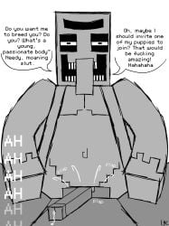 2026 2boys anal_sex balls belly dick english_text fanart gay_sex half_naked lycaonpictus male male_only minecraft moaning monobrow pov precum sketch villager_(minecraft)