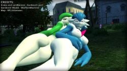 3d absurd_res big_ass collar curvaceous dr._voir exhibitionism exhibitionist gardevoir garry's_mod glasses grin hand_on_stomach hi_res looking_at_viewer looking_back_at_viewer lying_on_grass lying_on_side nature nude_females outdoors pokemon pokemon_(species) public two_females warfaremachine_(modeler)