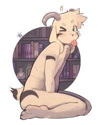 asriel_dreemurr asriel_dreemurr_(god_form) deltarune furry goat green_eyes hotterthanjuly tongue_out twink undertale