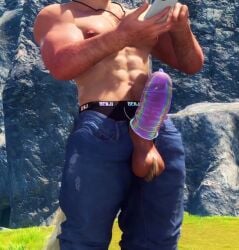 1boy 1male 1man abs bara barazoku black_boxer_briefs black_underwear blonde_hair blonde_hair_male blonde_male borrowed_character boxer_briefs cock_and_balls cock_focus condom condom_fetish condom_on_cock condom_on_dick condom_on_penis dick_and_balls_out dick_focus eight_pack erect_cock erect_dick erect_penis erection final_fantasy final_fantasy_xiv gay gay_male gpose(ffxiv) gpose_(ffxiv) hairy_balls hairy_testicles happy_trail huge_balls huge_cock jeans large_balls large_cock large_dick large_penis male male_focus male_only muscle muscles muscular muscular_arms muscular_male nipple_piercing original_character penis penis_and_balls penis_focus penis_throbbing rainbow rainbow_colors rock_hard_cock tagme throbbing_penis toned toned_arms toned_belly toned_body toned_male toned_stomach underwear undone_pants unzipped unzipped_pants video warrior_of_light_(ff14) warrior_of_light_(final_fantasy_xiv) washboard_abs