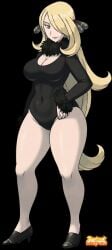 1girls black_background cynthia_(pokemon) official_style pokemon pokemon_dppt projectwetroid tagme