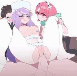 1boy 3girls 3girls1boy anal anal_sex anastasia_hoshin animated blonde_hair blue_eyes breasts brown_eyes female gif male natsuki_subaru penis_in_ass pink_eyes pink_hair purple_hair ram_(re:zero) re:zero_kara_hajimeru_isekai_seikatsu rikkachan_1117 ripped_clothes ripped_clothing ripped_pantyhose visible_breath visible_nipples white_legwear
