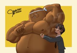 armpit armpit_fetish armpits bara beefereater belly big_belly chest chubby chubby_male coffee coffee_bean eyeglasses fat fatty hug hugs human human_male humans looking_at_another male male_only muscle muscles muscular muscular_male nipple nipples overweight overweight_male regular_show sniff sniffing sniffing_armpit