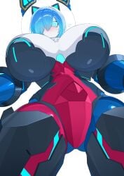 1girls artist_name artist_request ass_visible_through_thighs blush blushing breasts clanker commission embarrassed embarrassed_female female female_focus female_only huge_breasts jet_(jetngs) jetngs looking_at_viewer original original_character robot robot_girl skeb_commission spreading sweatdrop sweating thick thick_ass thick_thighs thighhighs thighs white_background wide_hips wide_thighs